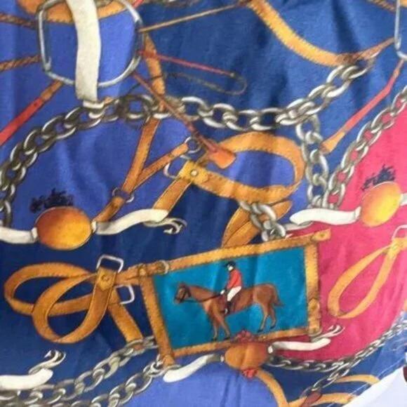 Vintage 1990s Equestrian Chain Horse Rider Blouse Solemare Maus & Hoffman S - Picture 5 of 5